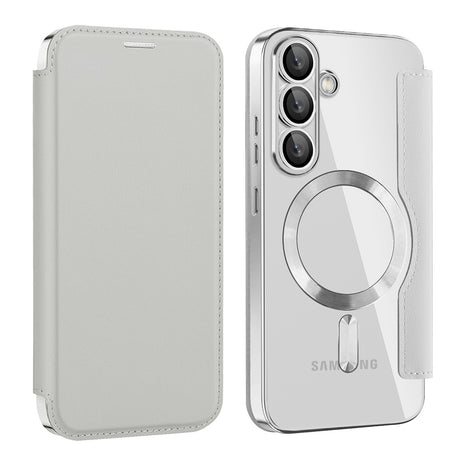 Husa de protectie Techsuit SmartMag Book compatibil cu Samsung Galaxy S25 Plus, Gri