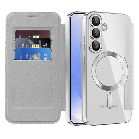Husa de protectie Techsuit SmartMag Book compatibil cu Samsung Galaxy S25 Plus, Gri