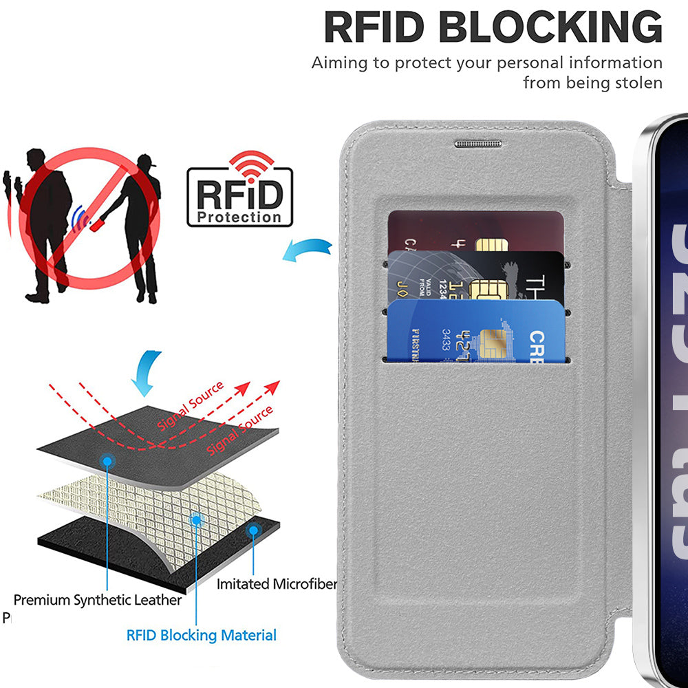 Husa de protectie Techsuit SmartMag Book compatibil cu Samsung Galaxy S25 Plus, Gri
