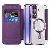 Husa de protectie Techsuit SmartMag Book compatibil cu Samsung Galaxy S25 Plus, Mov