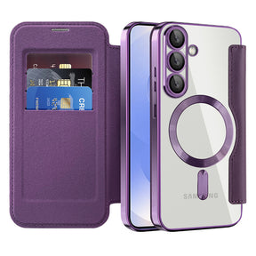 Husa de protectie Techsuit SmartMag Book compatibil cu Samsung Galaxy S25 Plus, Mov