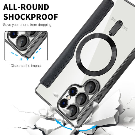 Husa de protectie Techsuit SmartMag Book compatibil cu Samsung Galaxy S25 Ultra, Negru