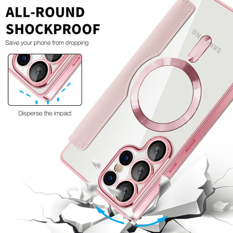 TechSuit Husa de protectie Techsuit SmartMag Book compatibil cu Samsung Galaxy S25 Ultra, Roz – imagine 4