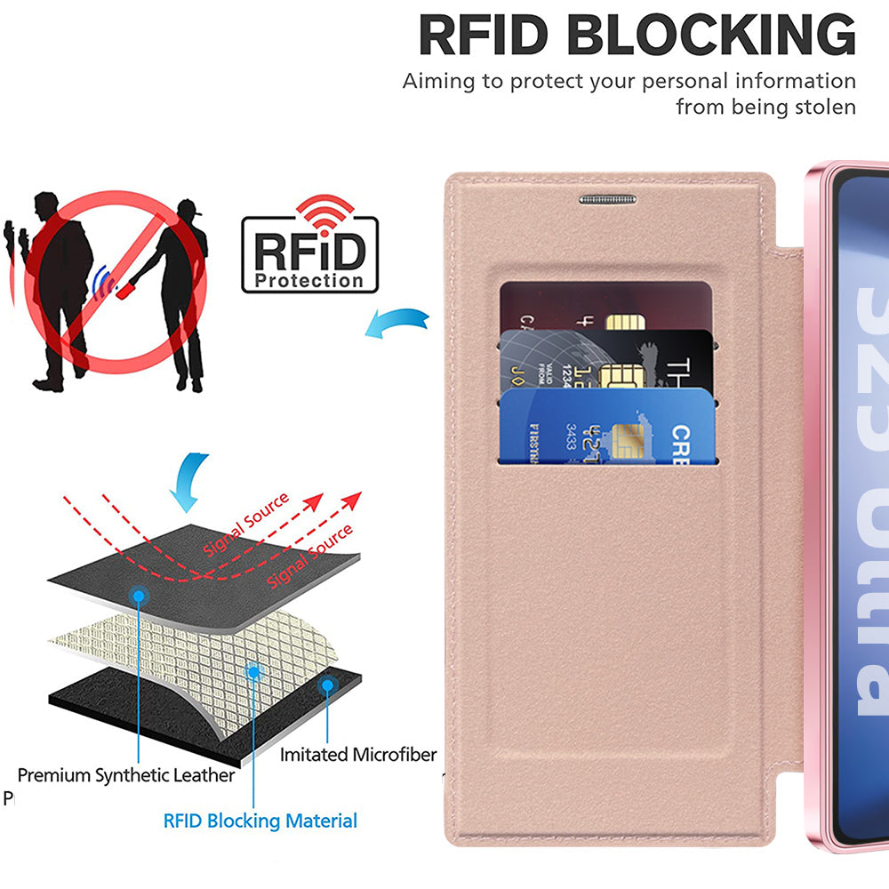 TechSuit Husa de protectie Techsuit SmartMag Book compatibil cu Samsung Galaxy S25 Ultra, Roz – imagine 5