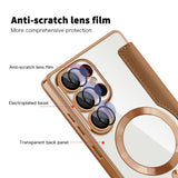 Husa de protectie Techsuit SmartMag Book compatibil cu Samsung Galaxy S25 Ultra, Maro