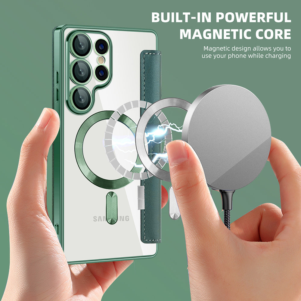 Husa de protectie Techsuit SmartMag Book compatibil cu Samsung Galaxy S25 Ultra, Verde