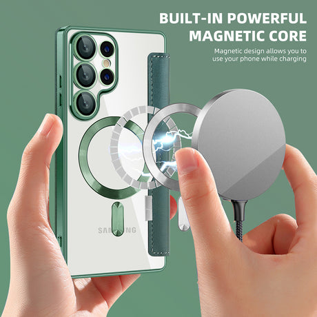 Husa de protectie Techsuit SmartMag Book compatibil cu Samsung Galaxy S25 Ultra, Verde