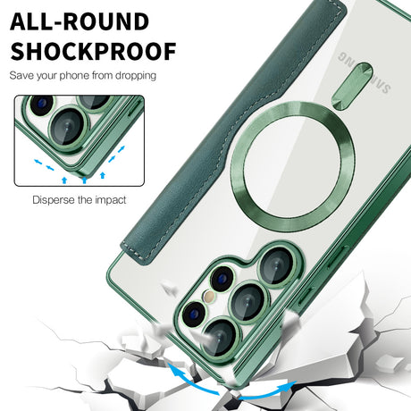 Husa de protectie Techsuit SmartMag Book compatibil cu Samsung Galaxy S25 Ultra, Verde