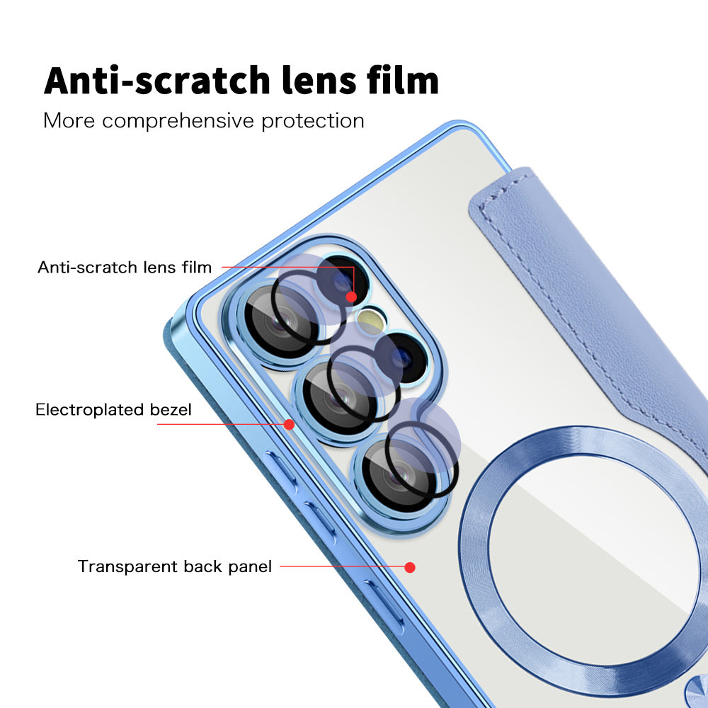 Husa de protectie Techsuit SmartMag Book compatibil cu Samsung Galaxy S25 Ultra, Albastru Deschis