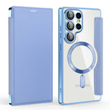 Husa de protectie Techsuit SmartMag Book compatibil cu Samsung Galaxy S25 Ultra, Albastru Deschis