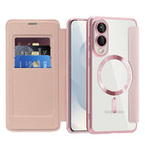 Husa de protectie Techsuit SmartMag Book compatibil cu Samsung Galaxy S25 Edge, Roz