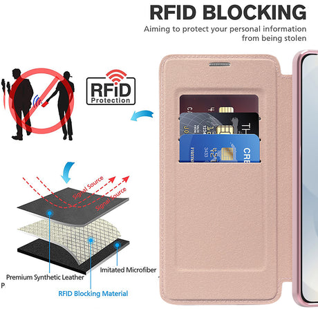 Husa de protectie Techsuit SmartMag Book compatibil cu Samsung Galaxy S25 Edge, Roz