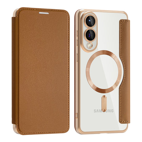 Husa de protectie Techsuit SmartMag Book compatibil cu Samsung Galaxy S25 Edge, Maro