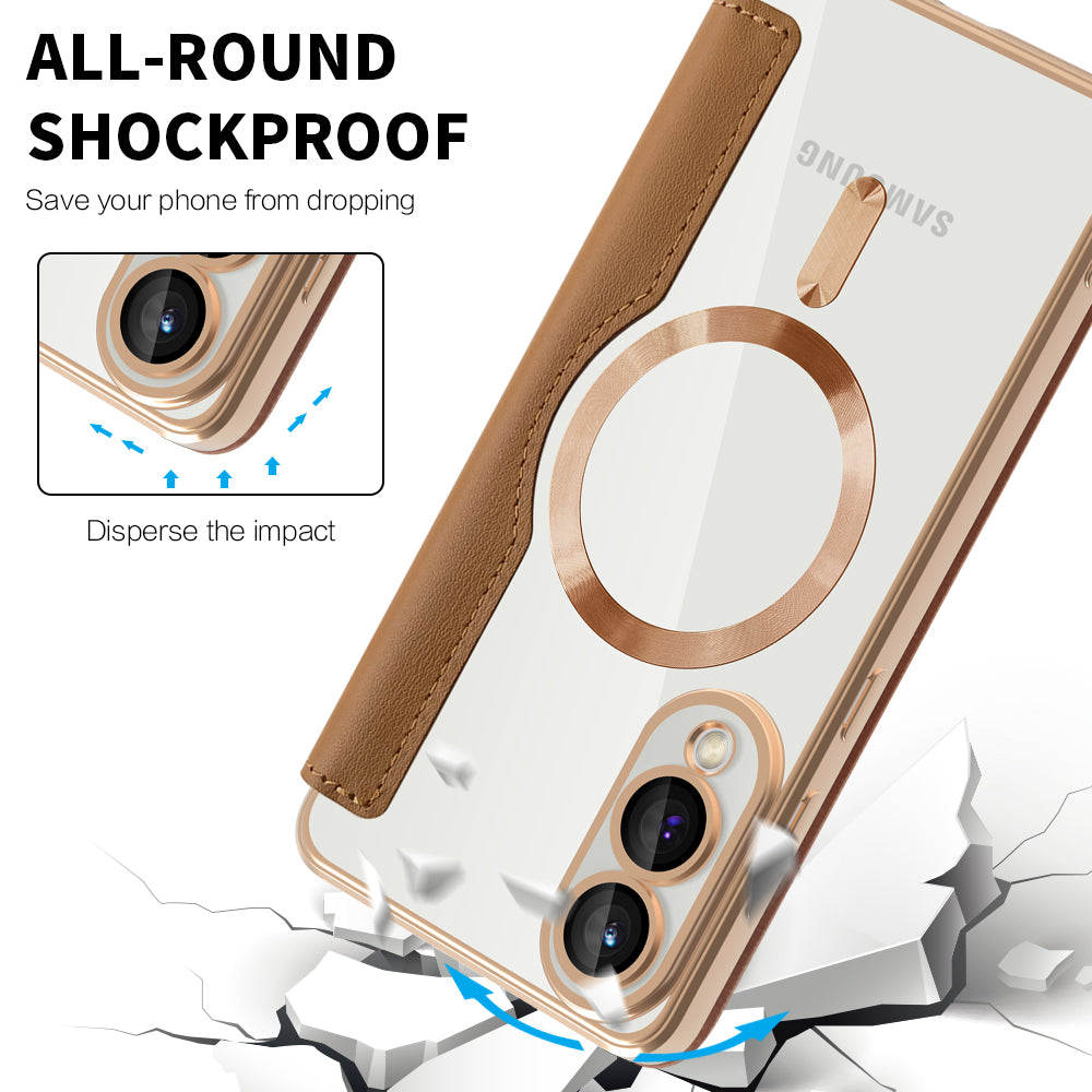 Husa de protectie Techsuit SmartMag Book compatibil cu Samsung Galaxy S25 Edge, Maro