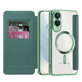 Husa de protectie Techsuit SmartMag Book compatibil cu Samsung Galaxy S25 Edge, Verde