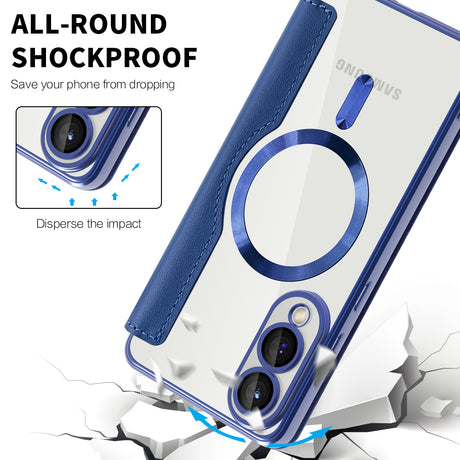 Husa de protectie Techsuit SmartMag Book compatibil cu Samsung Galaxy S25 Edge, Albastru