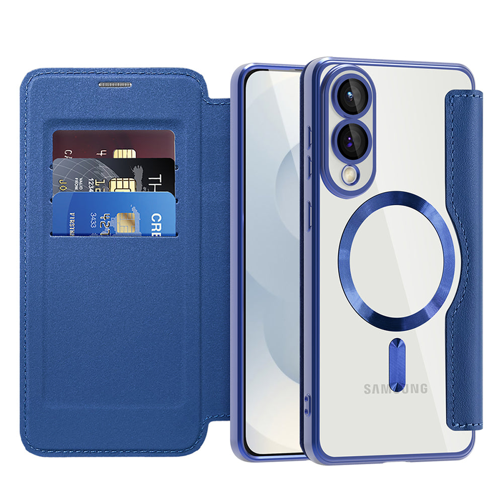 Husa de protectie Techsuit SmartMag Book compatibil cu Samsung Galaxy S25 Edge, Albastru