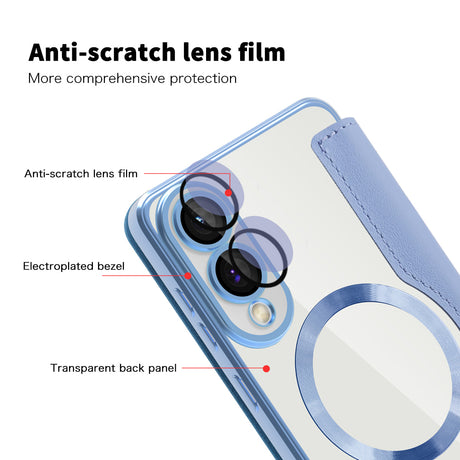 Husa de protectie Techsuit SmartMag Book compatibil cu Samsung Galaxy S25 Edge, Albastru Deschis