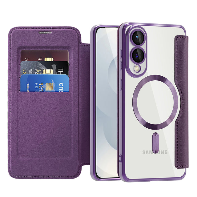 Husa de protectie Techsuit SmartMag Book compatibil cu Samsung Galaxy S25 Edge, Mov