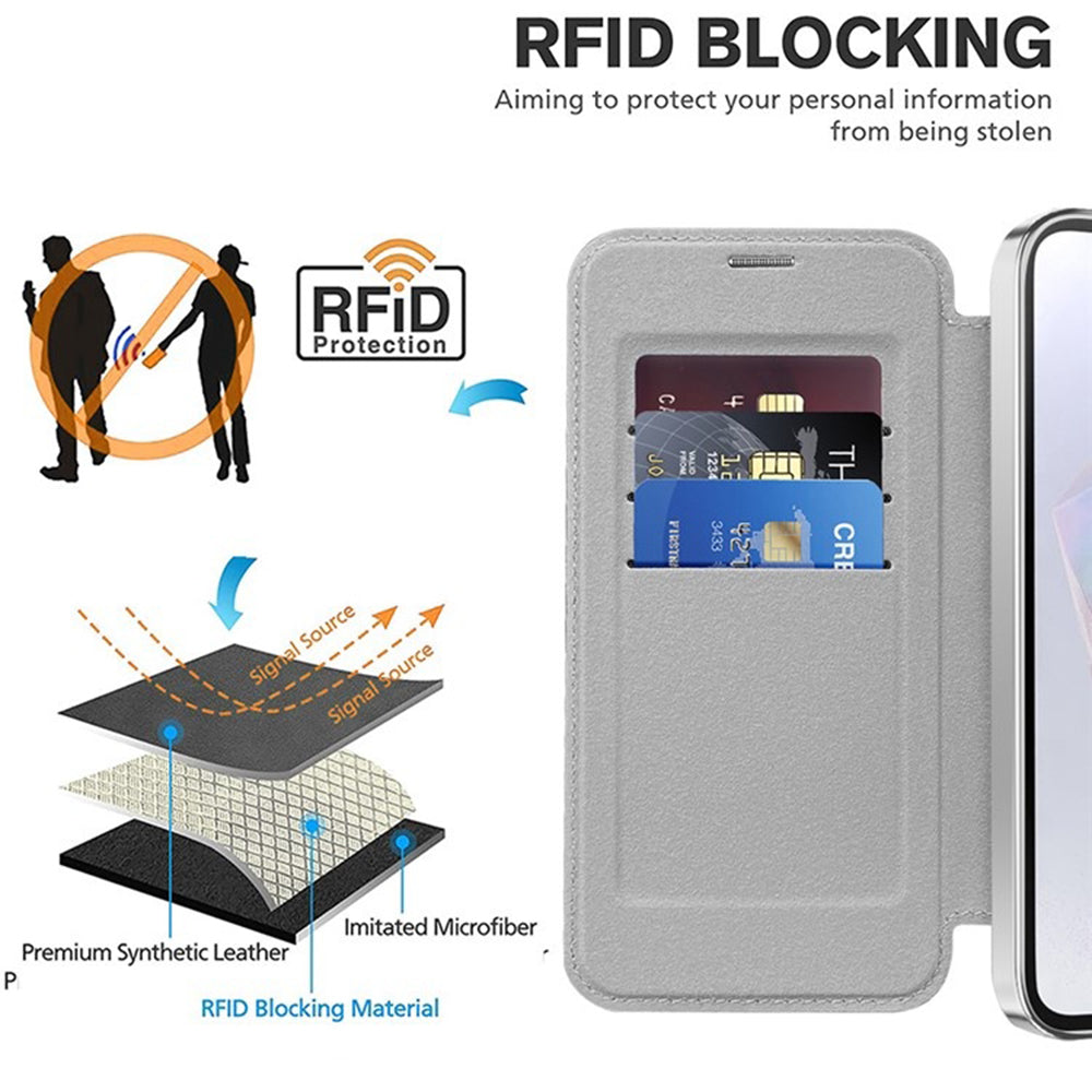 Husa de protectie Techsuit SmartMag Book compatibil cu Samsung Galaxy A35 5G, Gri