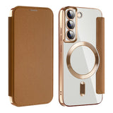 Husa de protectie Techsuit SmartMag Book compatibil cu Samsung Galaxy S22 5G, Maro