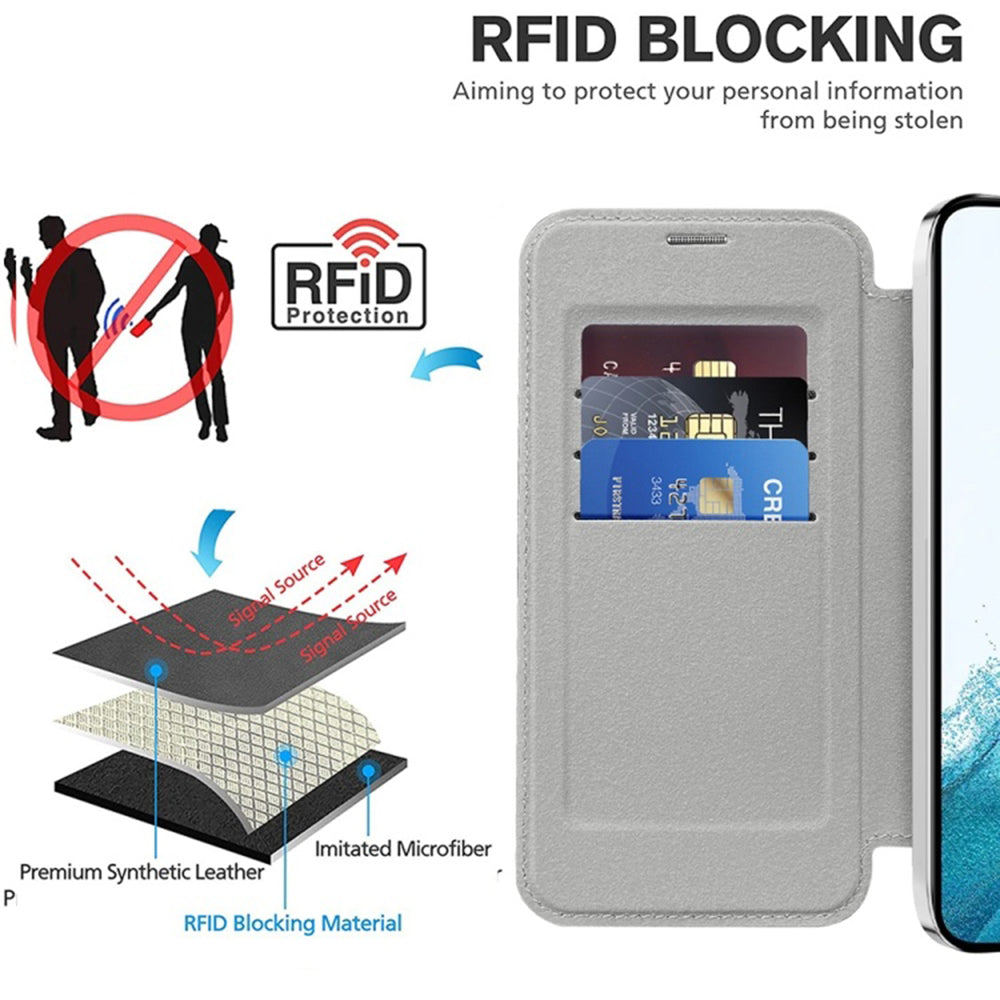 Husa de protectie Techsuit SmartMag Book compatibil cu Samsung Galaxy S22 5G, Gri
