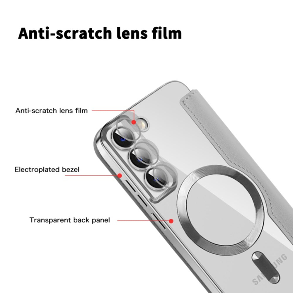 Husa de protectie Techsuit SmartMag Book compatibil cu Samsung Galaxy S22 5G, Gri