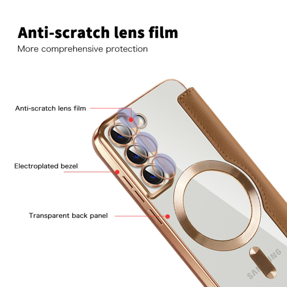 Husa de protectie Techsuit SmartMag Book compatibil cu Samsung Galaxy S22 Plus 5G, Maro
