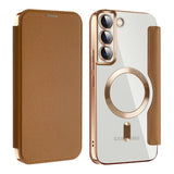 Husa de protectie Techsuit SmartMag Book compatibil cu Samsung Galaxy S22 Plus 5G, Maro