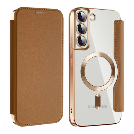 Husa de protectie Techsuit SmartMag Book compatibil cu Samsung Galaxy S22 Plus 5G, Maro