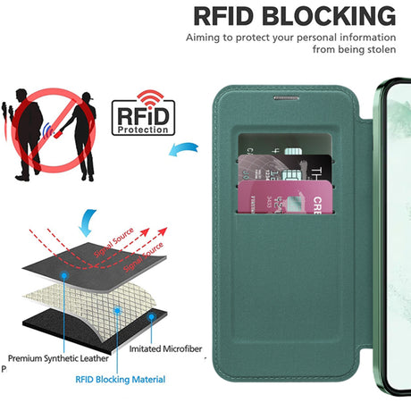 Husa de protectie Techsuit SmartMag Book compatibil cu Samsung Galaxy S22 Plus 5G, Verde