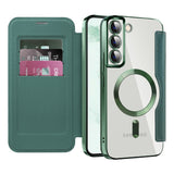 Husa de protectie Techsuit SmartMag Book compatibil cu Samsung Galaxy S22 Plus 5G, Verde