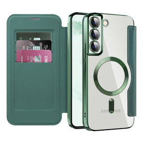 Husa de protectie Techsuit SmartMag Book compatibil cu Samsung Galaxy S22 Plus 5G, Verde