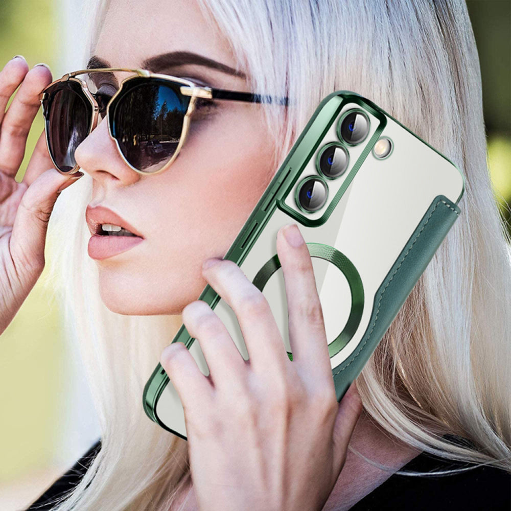 Husa de protectie Techsuit SmartMag Book compatibil cu Samsung Galaxy S22 Plus 5G, Verde