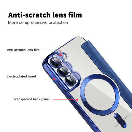 Husa de protectie Techsuit SmartMag Book compatibil cu Samsung Galaxy S22 Plus 5G, Albastru