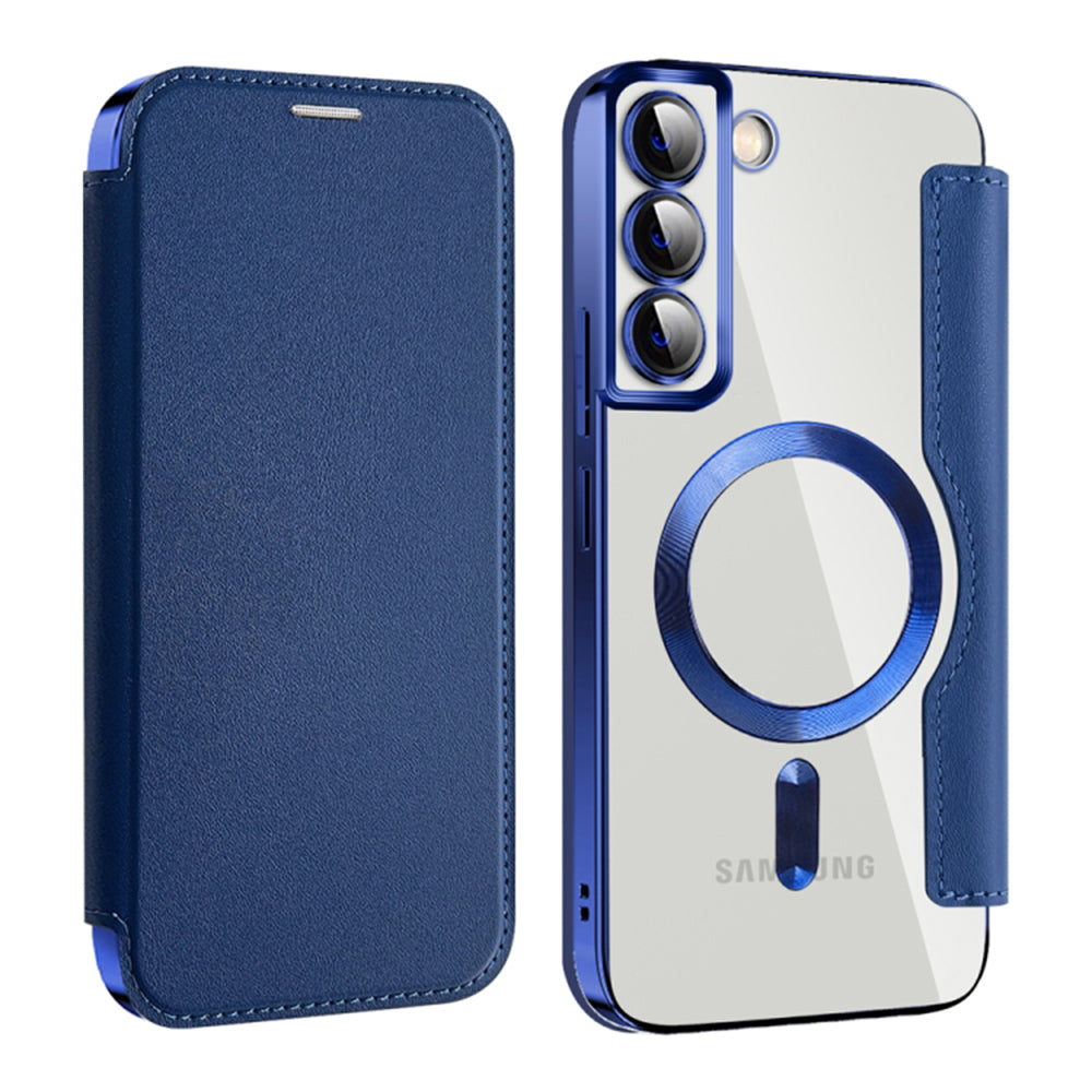 Husa de protectie Techsuit SmartMag Book compatibil cu Samsung Galaxy S22 Plus 5G, Albastru