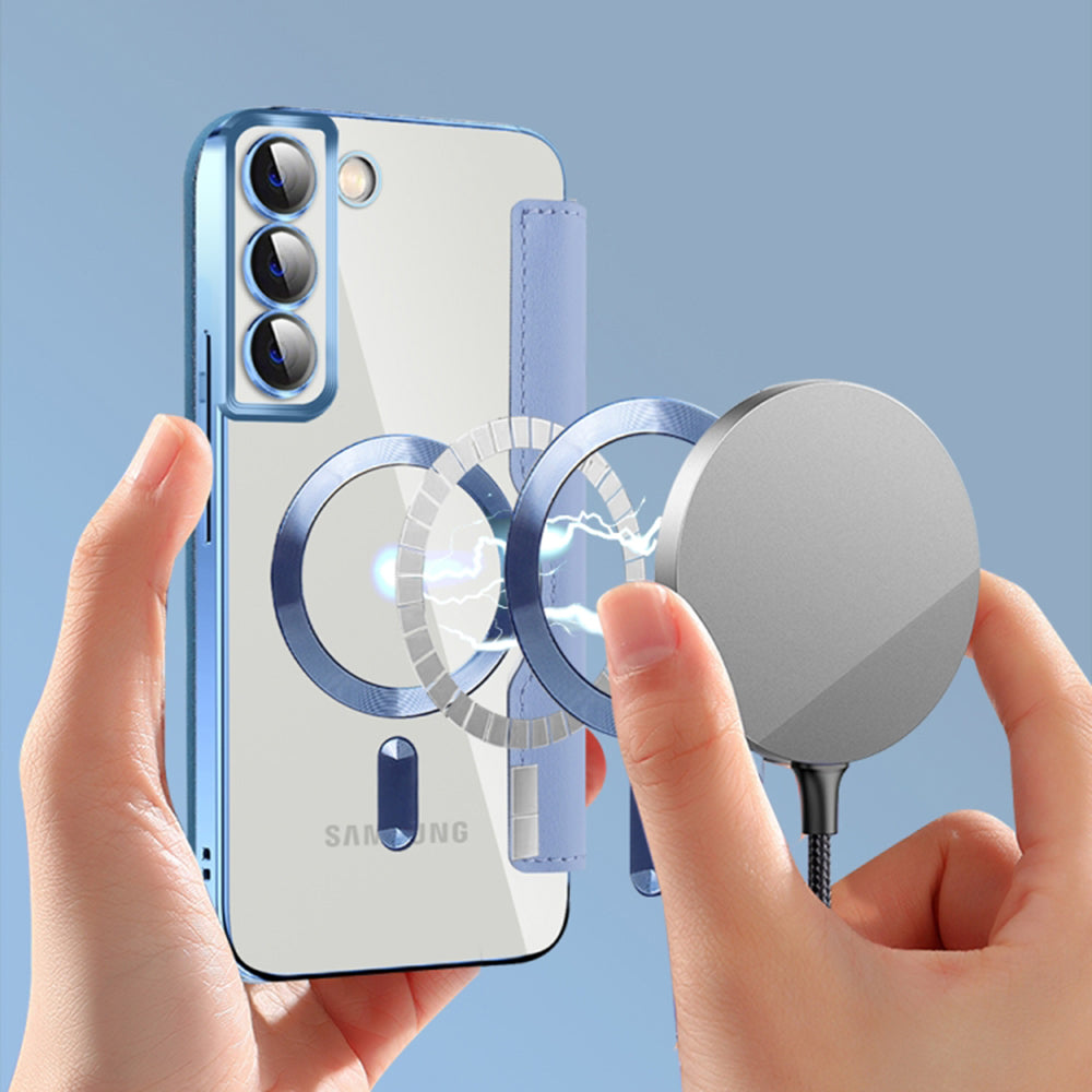 Husa de protectie Techsuit SmartMag Book compatibil cu Samsung Galaxy S22 Plus 5G, Albastru Deschis