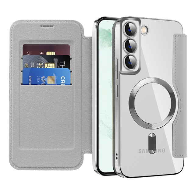 Husa de protectie Techsuit SmartMag Book compatibil cu Samsung Galaxy S22 Plus 5G, Gri