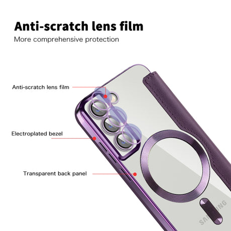Husa de protectie Techsuit SmartMag Book compatibil cu Samsung Galaxy S22 Plus 5G, Mov