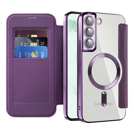 Husa de protectie Techsuit SmartMag Book compatibil cu Samsung Galaxy S22 Plus 5G, Mov