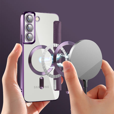 Husa de protectie Techsuit SmartMag Book compatibil cu Samsung Galaxy S22 Plus 5G, Mov