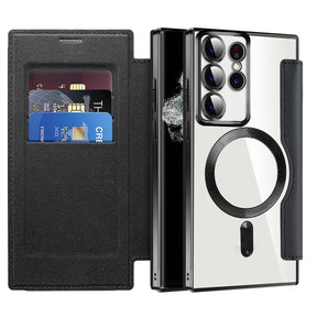 Husa de protectie Techsuit SmartMag Book compatibil cu Samsung Galaxy S22 Ultra 5G, Negru