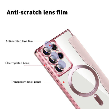 Husa de protectie Techsuit SmartMag Book compatibil cu Samsung Galaxy S22 Ultra 5G, Roz