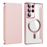 Husa de protectie Techsuit SmartMag Book compatibil cu Samsung Galaxy S22 Ultra 5G, Roz