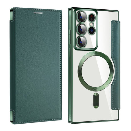 Husa de protectie Techsuit SmartMag Book compatibil cu Samsung Galaxy S22 Ultra 5G, Verde