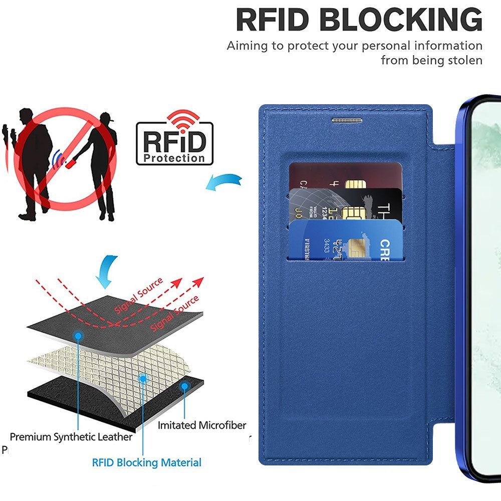 Husa de protectie Techsuit SmartMag Book compatibil cu Samsung Galaxy S22 Ultra 5G, Albastru
