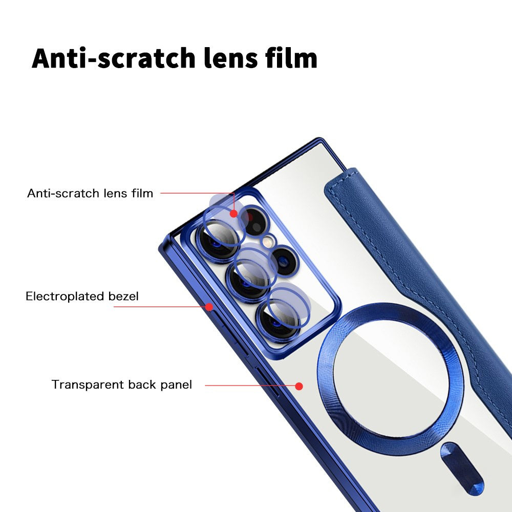 Husa de protectie Techsuit SmartMag Book compatibil cu Samsung Galaxy S22 Ultra 5G, Albastru