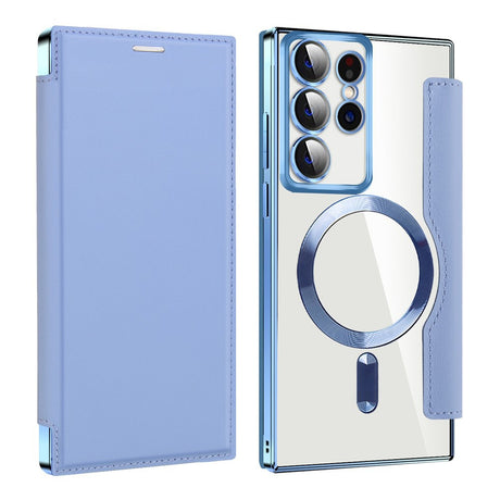 Husa de protectie Techsuit SmartMag Book compatibil cu Samsung Galaxy S22 Ultra 5G, Albastru Deschis