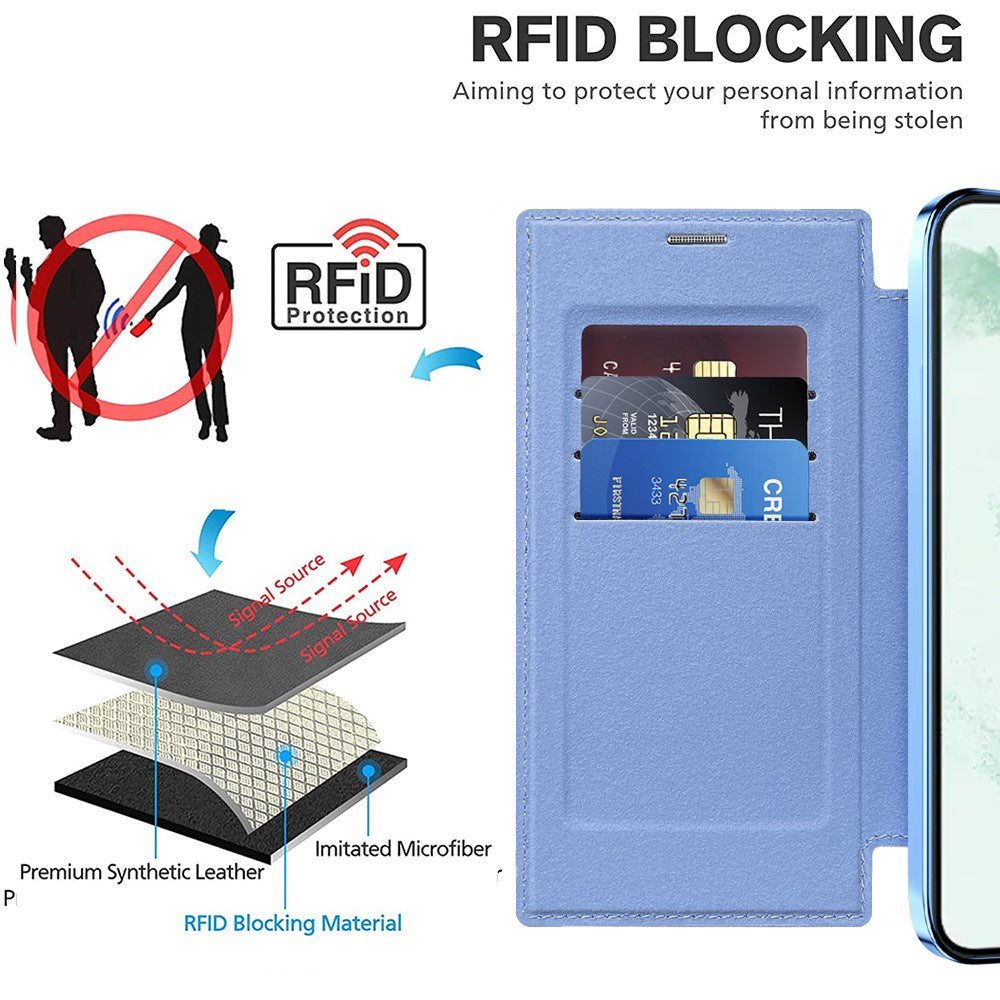 Husa de protectie Techsuit SmartMag Book compatibil cu Samsung Galaxy S22 Ultra 5G, Albastru Deschis