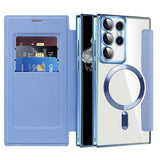 Husa de protectie Techsuit SmartMag Book compatibil cu Samsung Galaxy S22 Ultra 5G, Albastru Deschis
